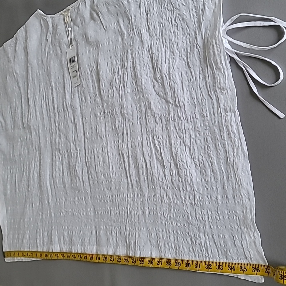 Eileen Fisher Women's White Poncho With Tie S/M - Picture 5 of 8